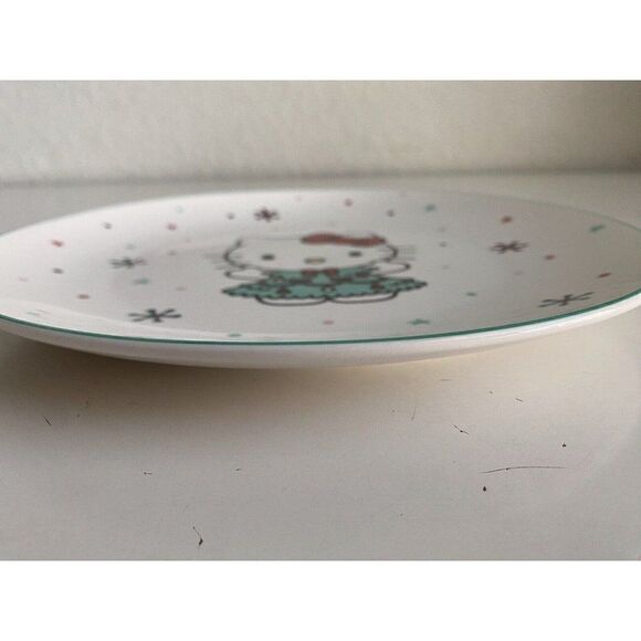 Set Of 2 Sanrio Hello Kitty Ceramic Dinner Plate 10.5” Christmas Tree Snowflake - Picture 9 of 13